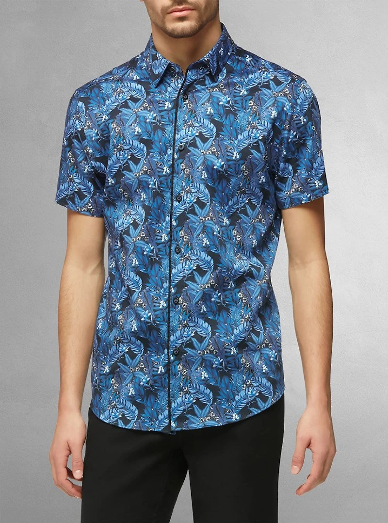 Men's casual short sleeve stretch shirt