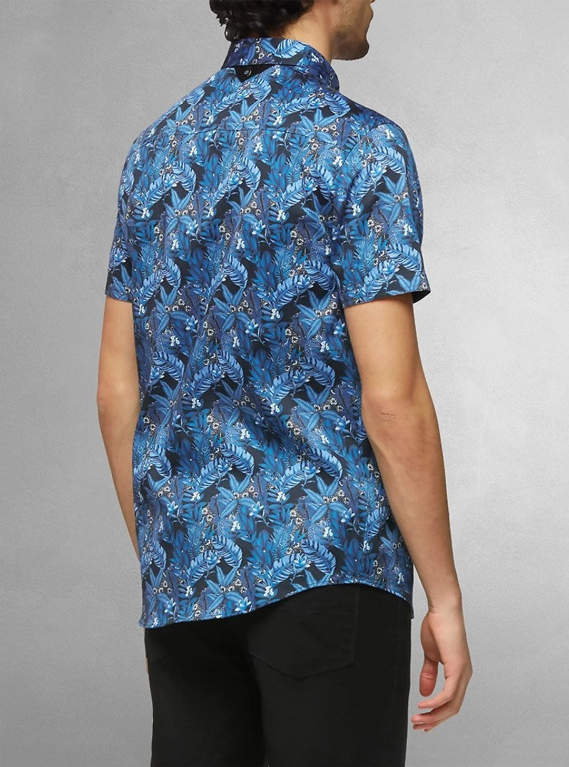 Men's casual short sleeve stretch shirt