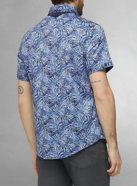 Chemise décontractée en stretch à manches courtes pour hommes