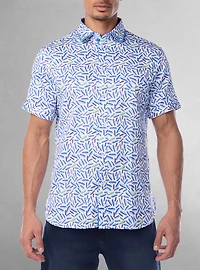 Chemise stretch décontractée à manches courtes pour homme