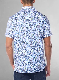 Chemise stretch décontractée à manches courtes pour homme