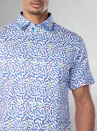 Chemise stretch décontractée à manches courtes pour homme