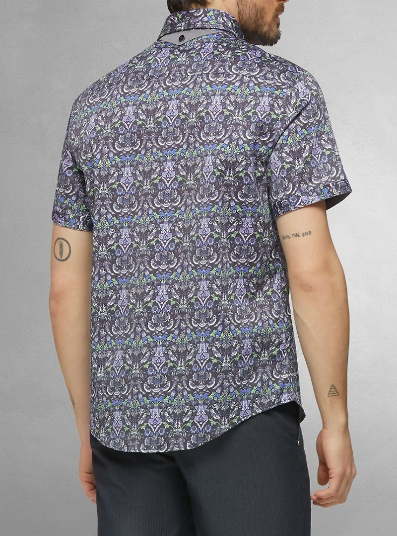 Chemise décontractée en stretch à manches courtes pour hommes