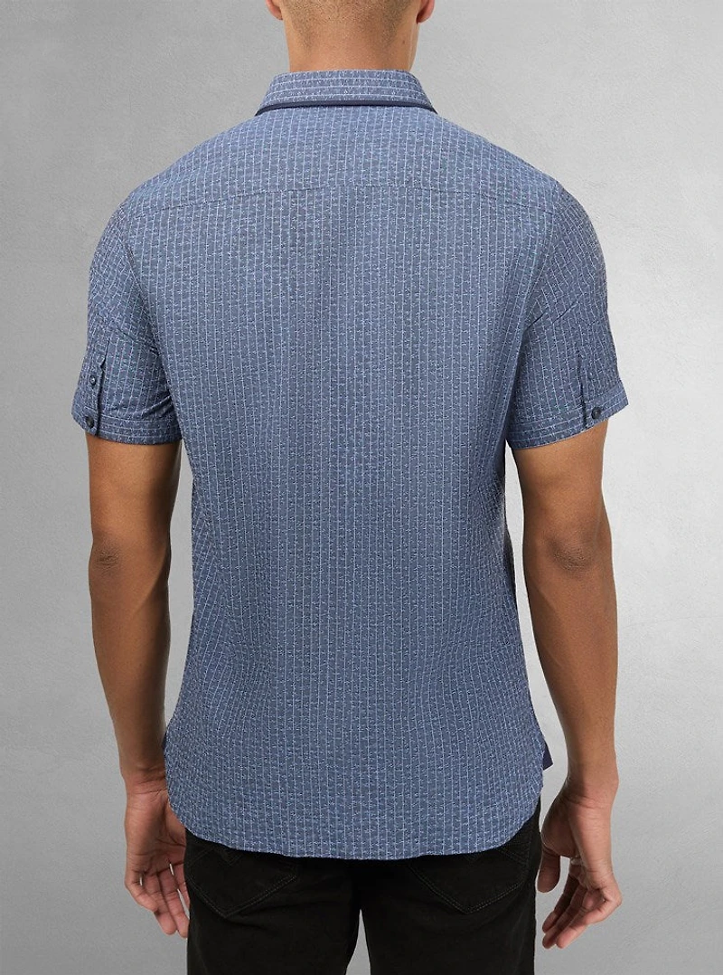 Men's casual short sleeve stretch shirt