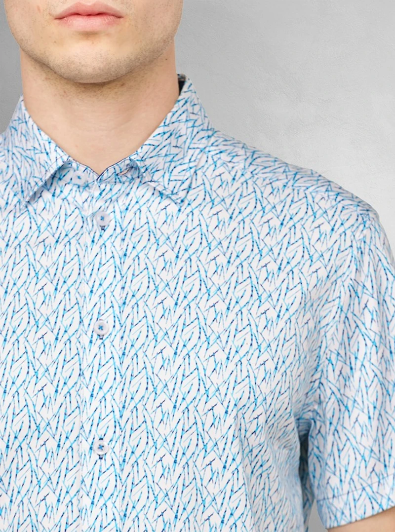 Men's casual short sleeve stretch shirt