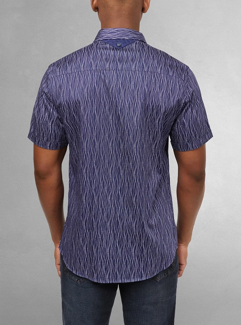 Chemise décontractée en stretch à manches courtes pour hommes