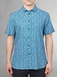 Chemise décontractée en stretch à manches courtes pour hommes