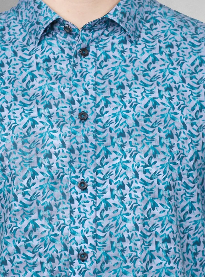 Chemise décontractée en stretch à manches courtes pour hommes