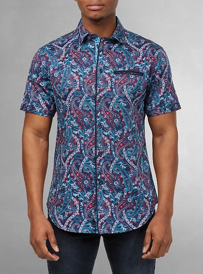 Men's casual short sleeve stretch shirt