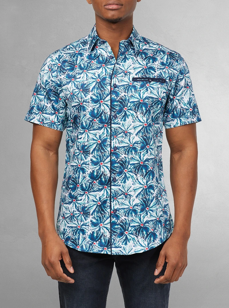 Men's casual short sleeve stretch shirt