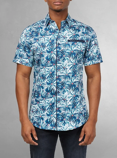 Men's casual short sleeve stretch shirt