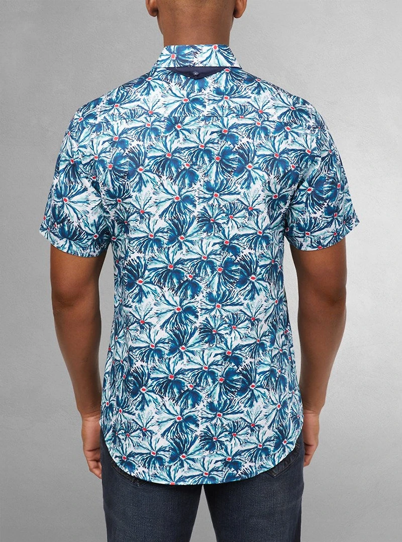 Men's casual short sleeve stretch shirt