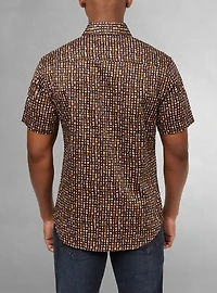 Chemise décontractée en stretch à manches courtes pour hommes