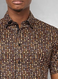 Chemise décontractée en stretch à manches courtes pour hommes