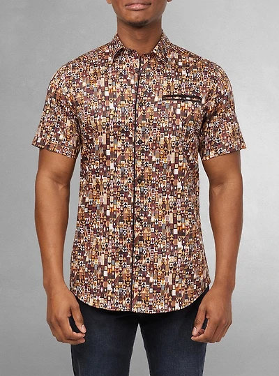 Men's casual short sleeve stretch shirt