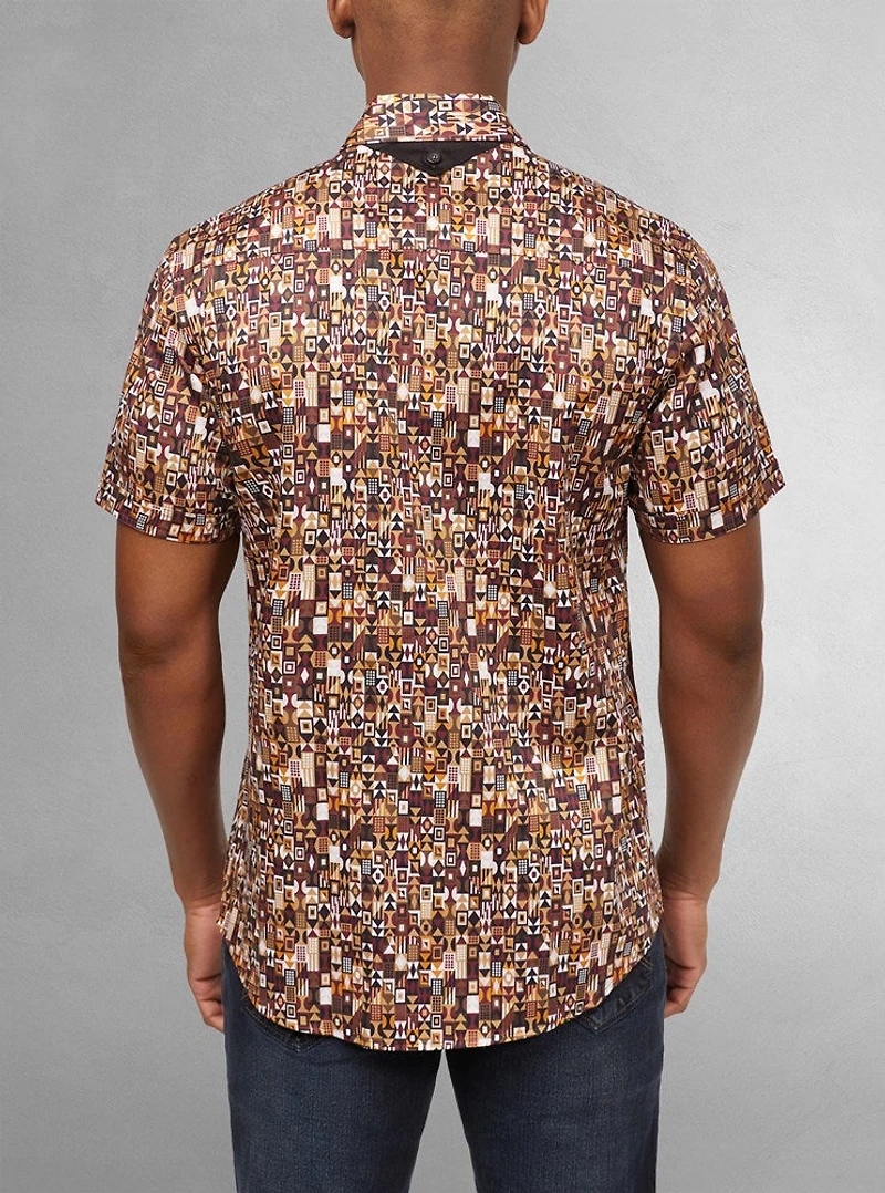 Men's casual short sleeve stretch shirt