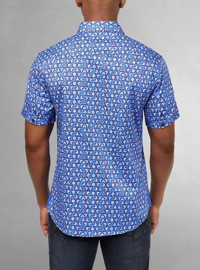 Men's casual short sleeve stretch shirt