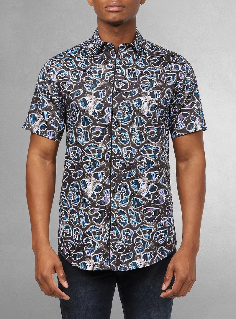 Men's casual short sleeve stretch shirt