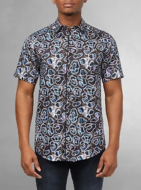 Men's casual short sleeve stretch shirt