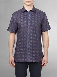 Chemise décontractée en stretch à manches courtes pour hommes