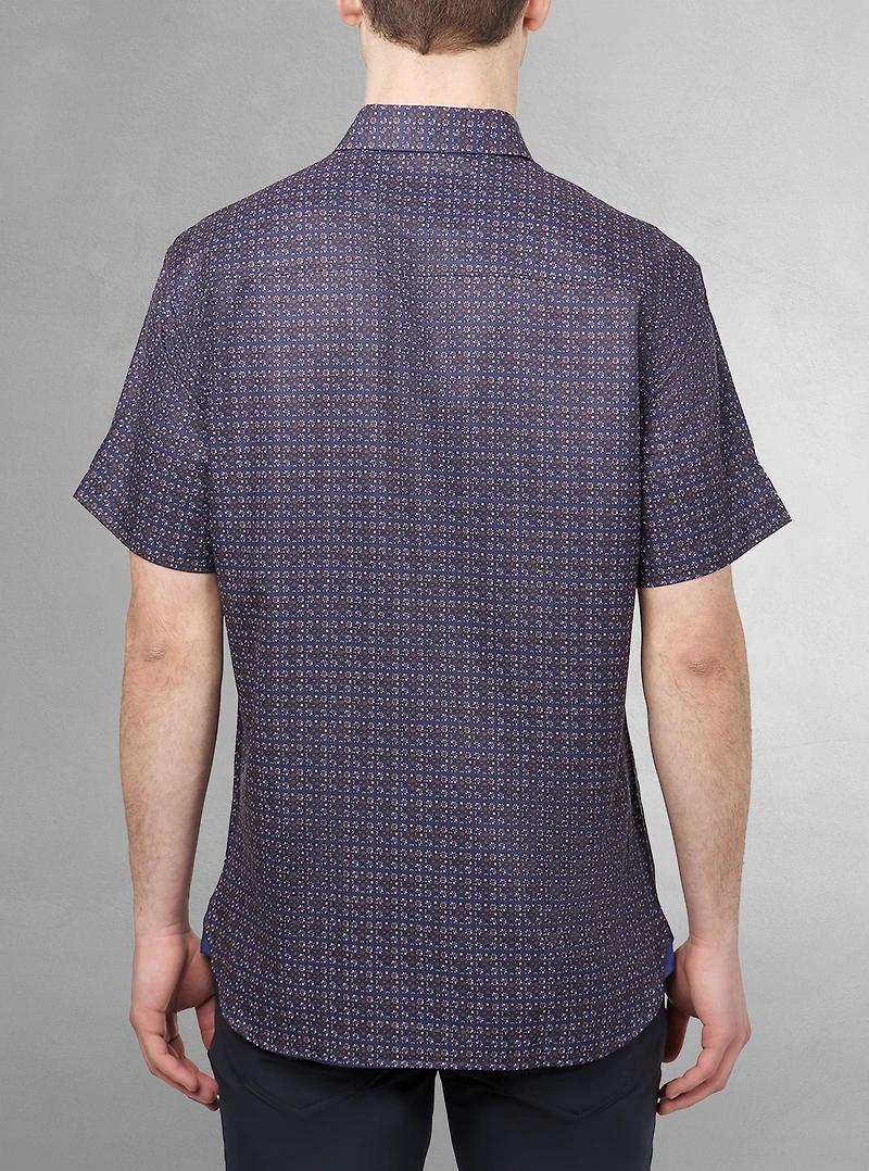 Chemise décontractée en stretch à manches courtes pour hommes