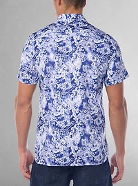 Chemise décontractée en stretch à manches courtes pour hommes