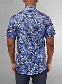 Chemise décontractée en stretch à manches courtes pour hommes