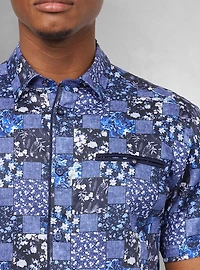 Chemise décontractée en stretch à manches courtes pour hommes