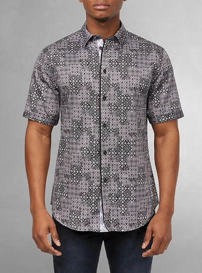 Men's casual short sleeve stretch shirt