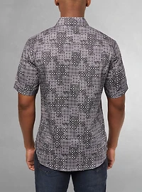 Chemise décontractée en stretch à manches courtes pour hommes
