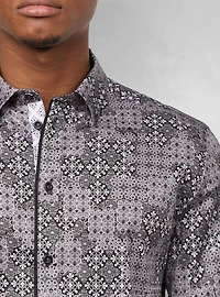 Chemise décontractée en stretch à manches courtes pour hommes