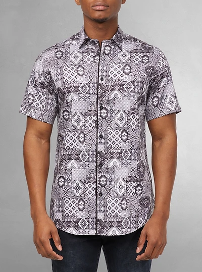 Men's casual short sleeve stretch shirt