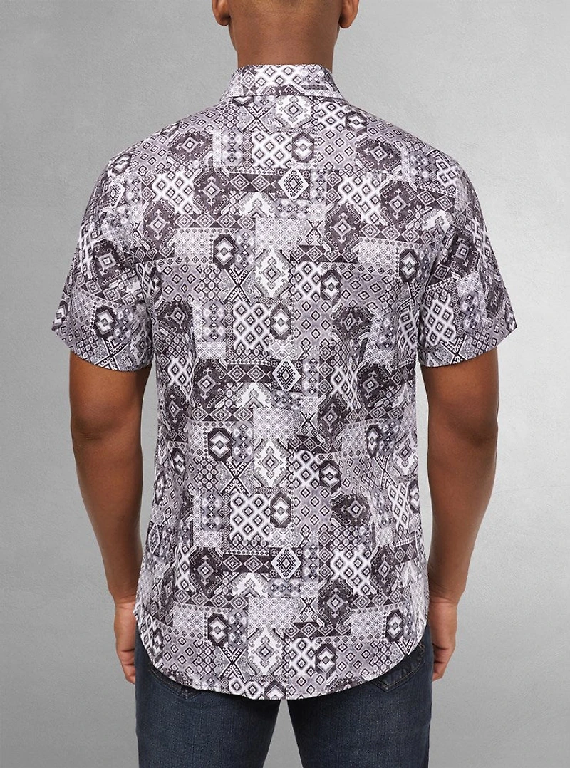 Men's casual short sleeve stretch shirt