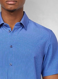 Chemise décontractée en stretch à manches courtes pour hommes