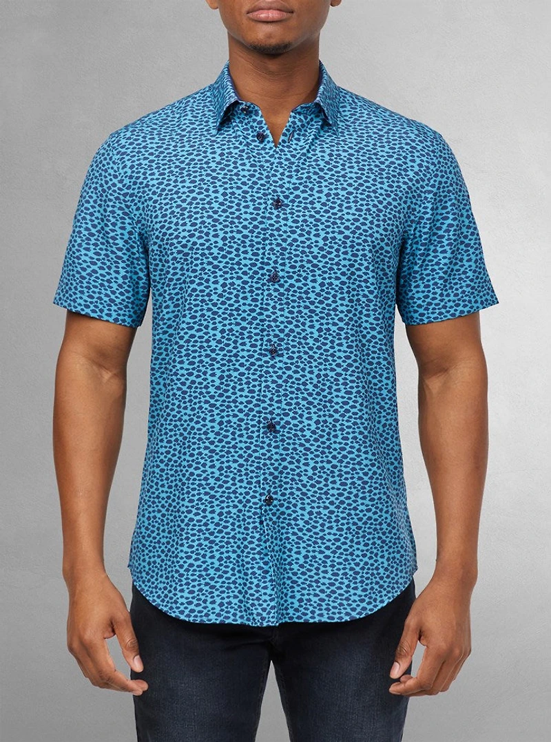 Men's casual short sleeve stretch shirt