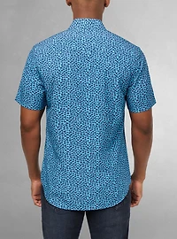 Chemise décontractée en stretch à manches courtes pour hommes
