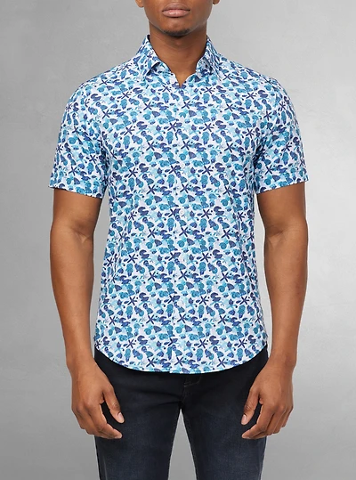 Men's casual short sleeve stretch shirt