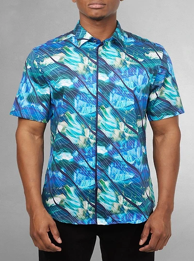 Men's casual short sleeve stretch shirt