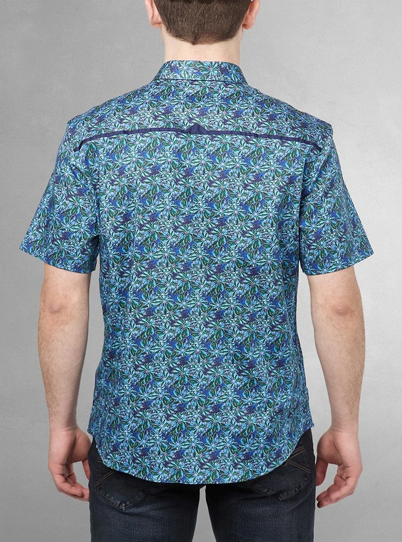 Chemise décontractée en stretch à manches courtes pour hommes