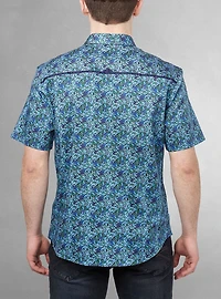 Chemise décontractée en stretch à manches courtes pour hommes