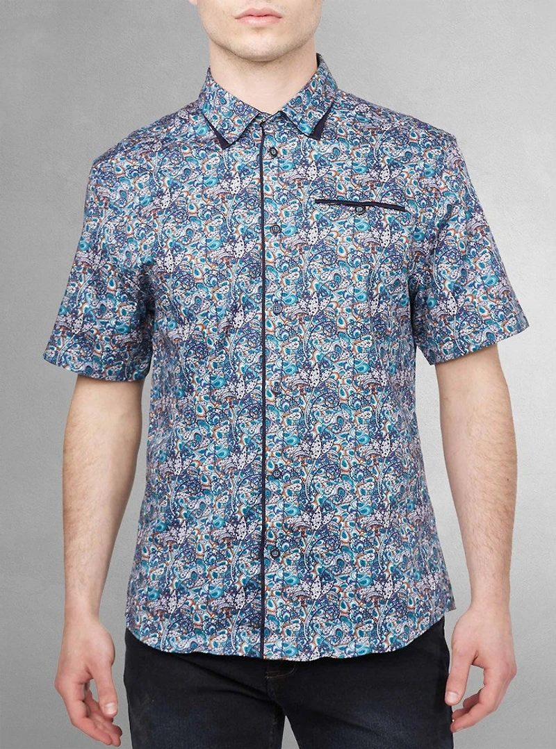 Men's casual short sleeve stretch shirt