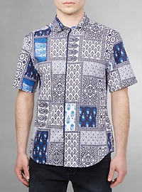 Chemise décontractée en stretch à manches courtes pour hommes