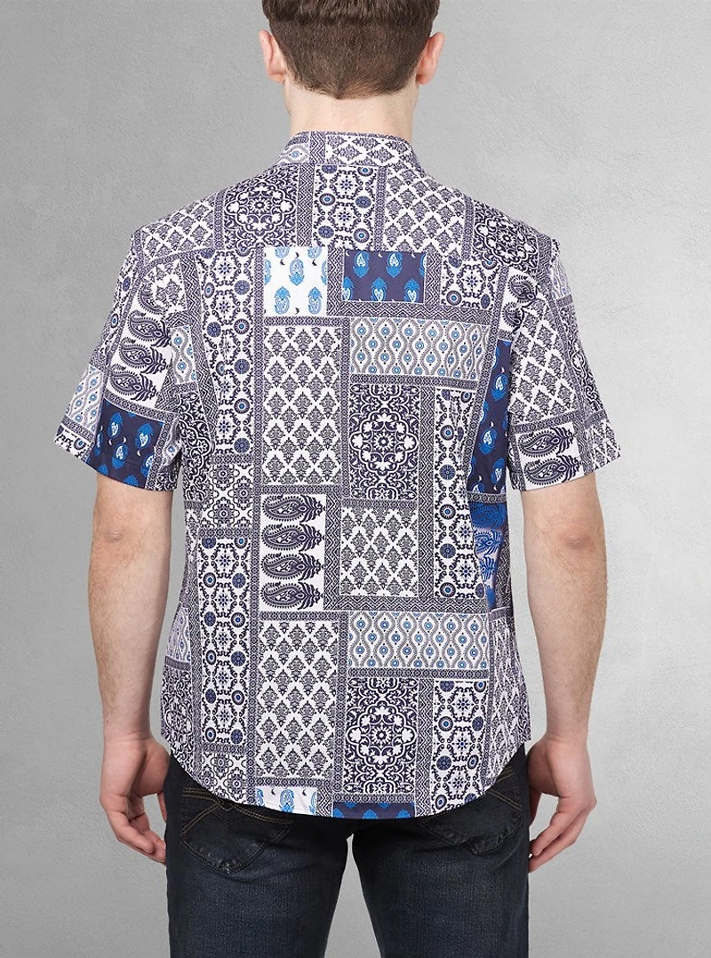 Chemise décontractée en stretch à manches courtes pour hommes