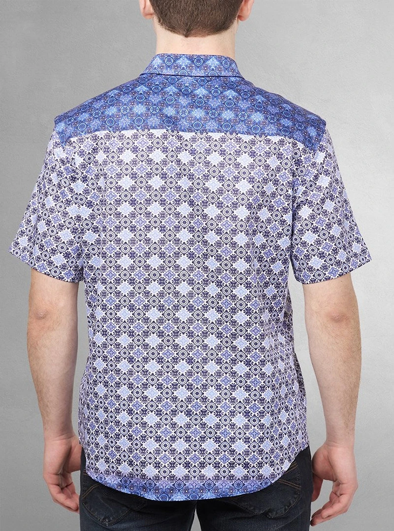 Chemise décontractée en stretch à manches courtes pour hommes