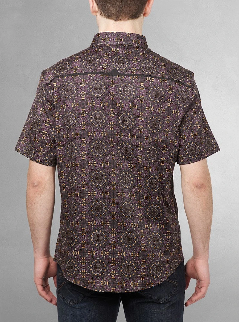 Chemise décontractée en stretch à manches courtes pour hommes