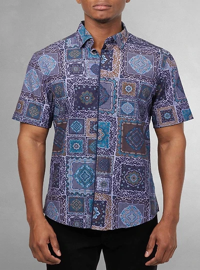 Men's casual short sleeve stretch shirt