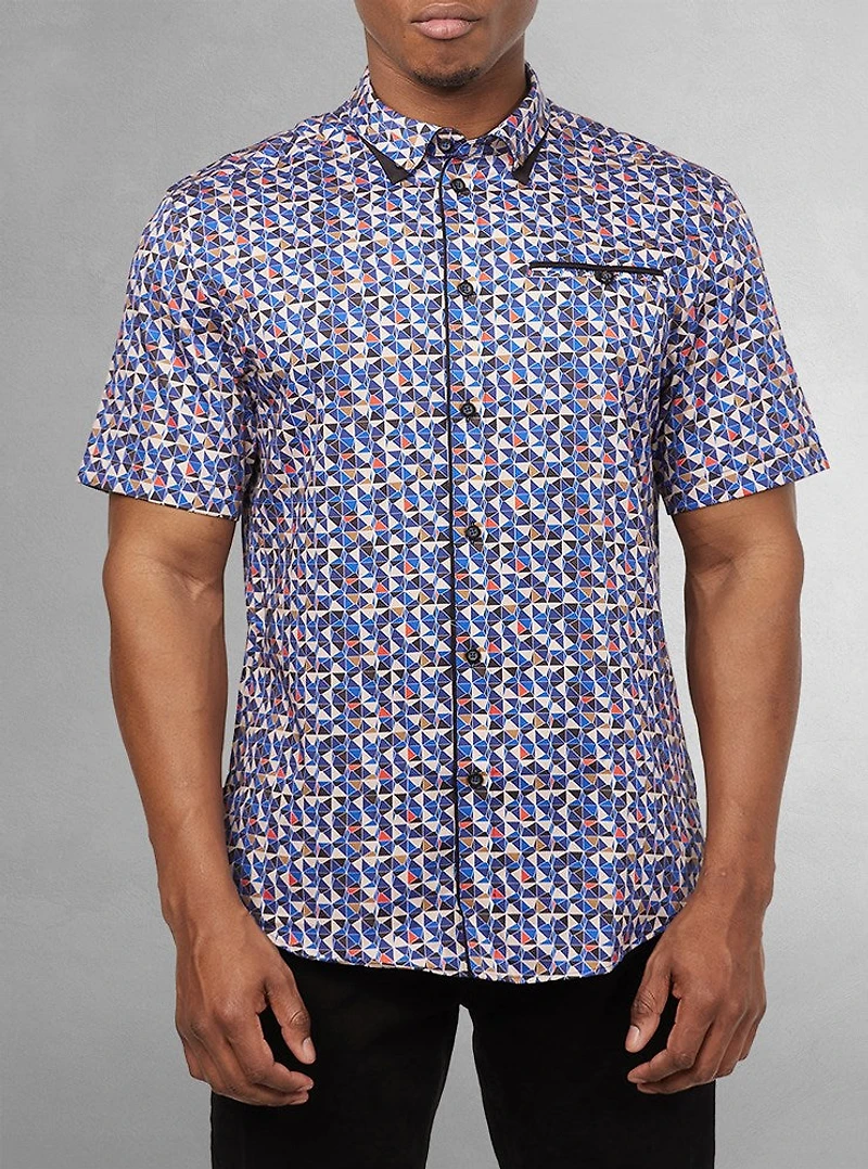 Men's casual short sleeve stretch shirt