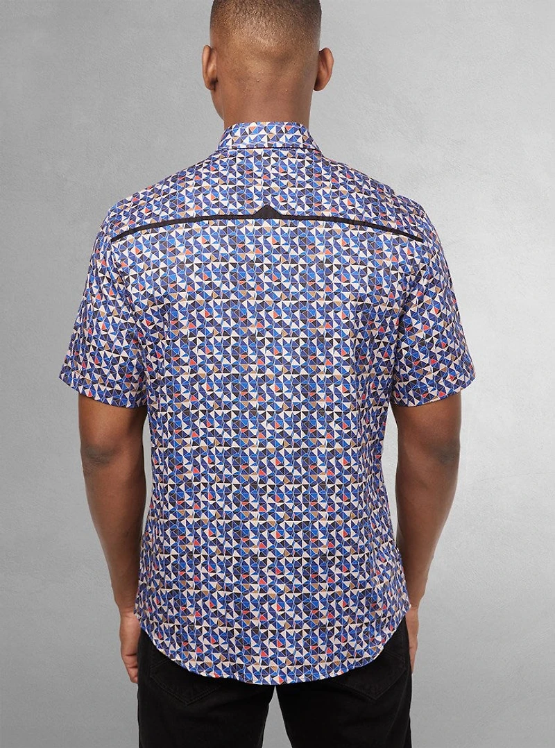 Men's casual short sleeve stretch shirt