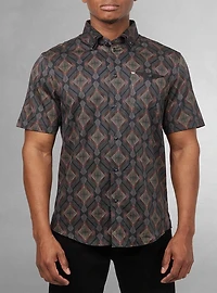 Chemise décontractée en stretch à manches courtes pour hommes