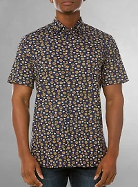 Chemise décontractée en stretch à manches courtes pour hommes